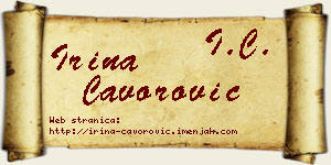Irina Čavorović vizit kartica